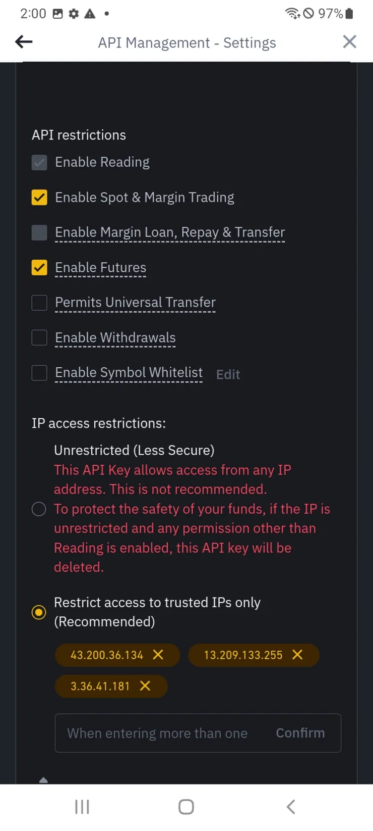 (3) 12. Enable 선택