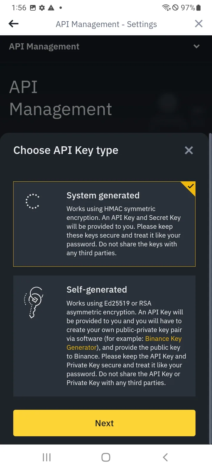 (3) 6. System Generated 선택